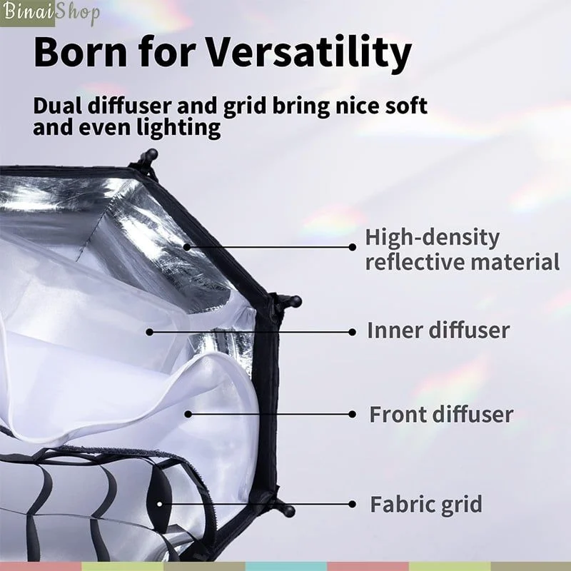 Ulanzi AS-D30 - Sofbox Bát Giác Mini Hỗ Trợ Quay Phim, Chụp Hình, Kết Nối Dễ Dàng Với Ngàm Bowens - Hàng chính hãng