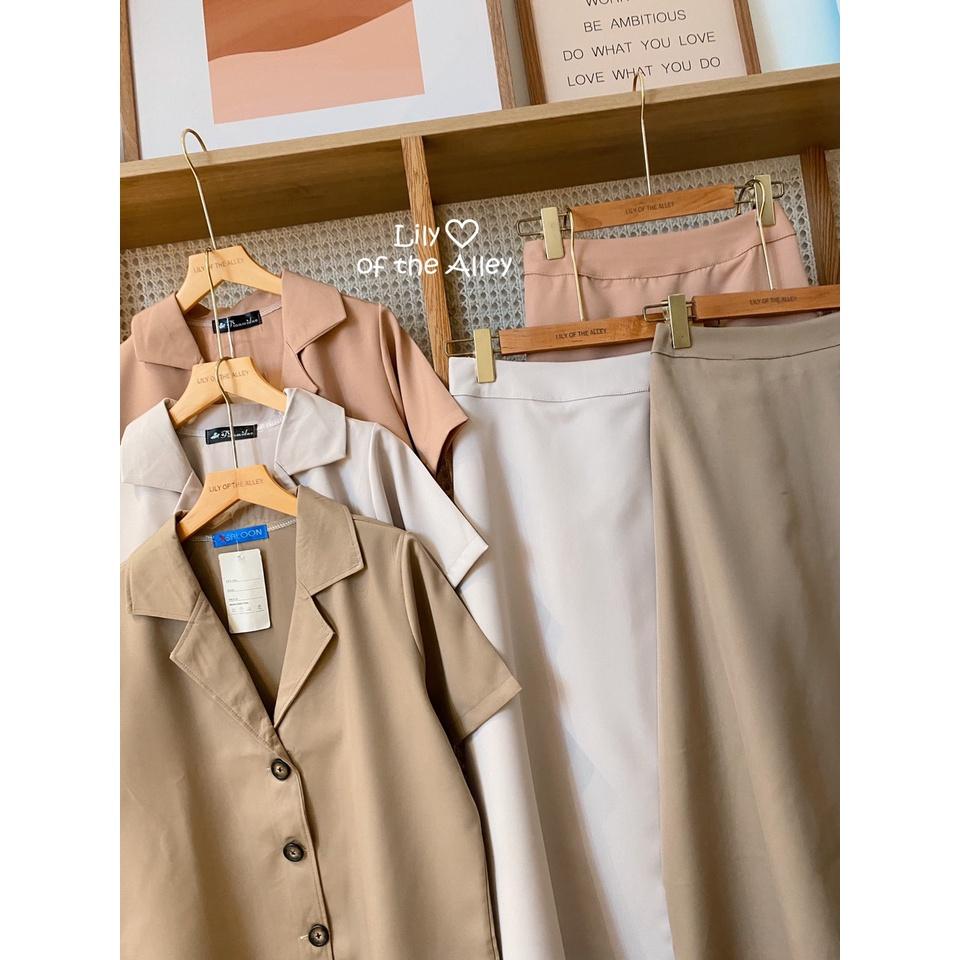 Set áo blazer chân váy midi