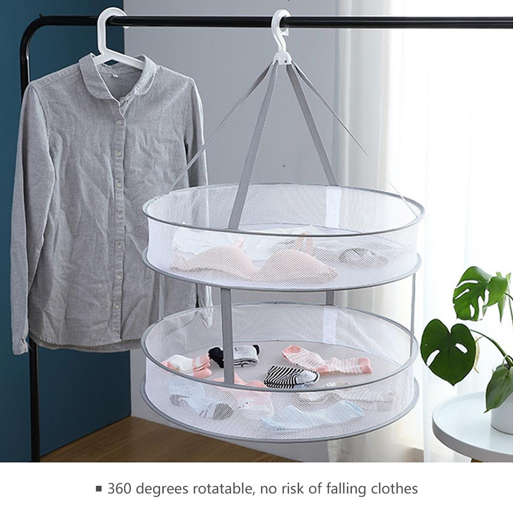 Giá phơi đồ 2 tầng lưới có thể gập lại