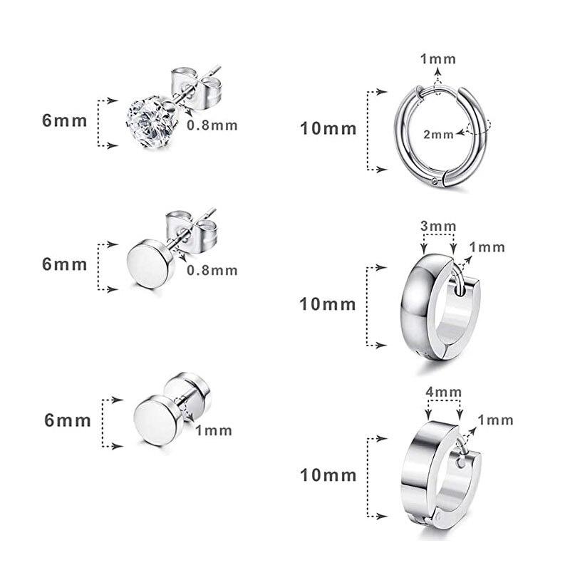 Đôi Bông Tai Nam NữThép Không Gỉ