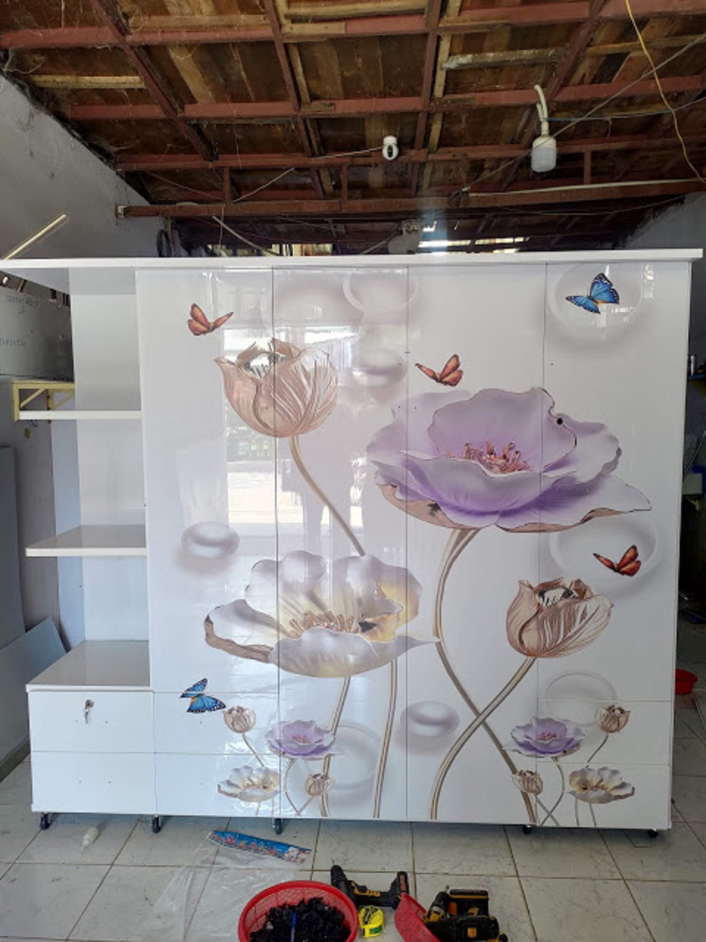 Tủ Nhựa Đài Loan 4 Cánh 1 kệ In 3D 125