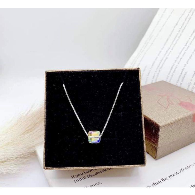Dây chuyền bạc liền mặt pha lê  YN JEWELRY