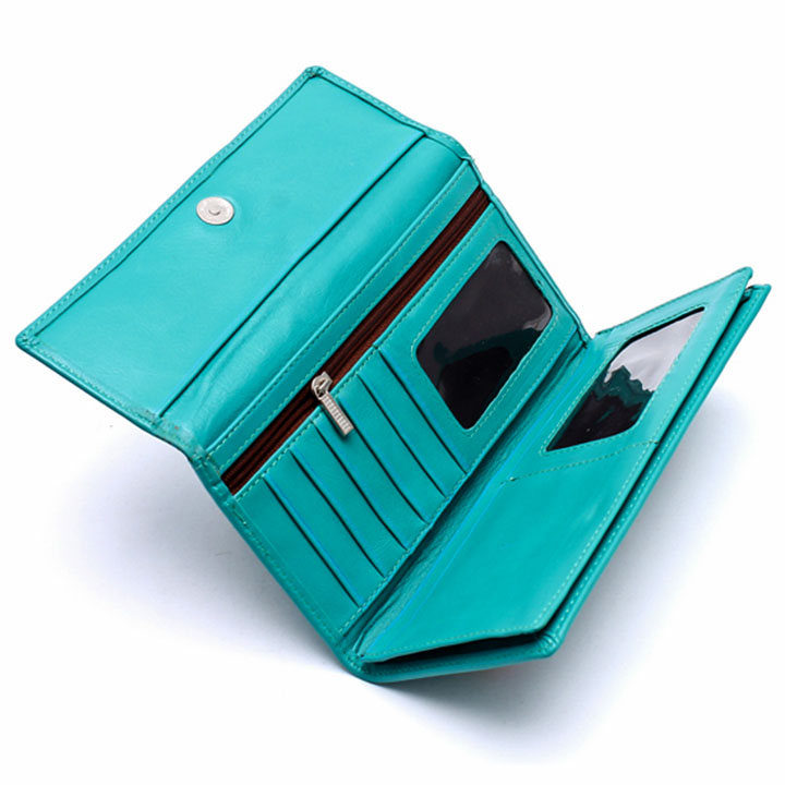 HJ3125-26-27-28-29-30-39-40-59-60-64-65-67 - Bóp nữ da bò cao cấp Huy Hoàng 3 gấp lửng màu da, đen, đỏ, hồng, nâu, xanh, xanh đậm, cam, xanh lá chuối, xanh dương