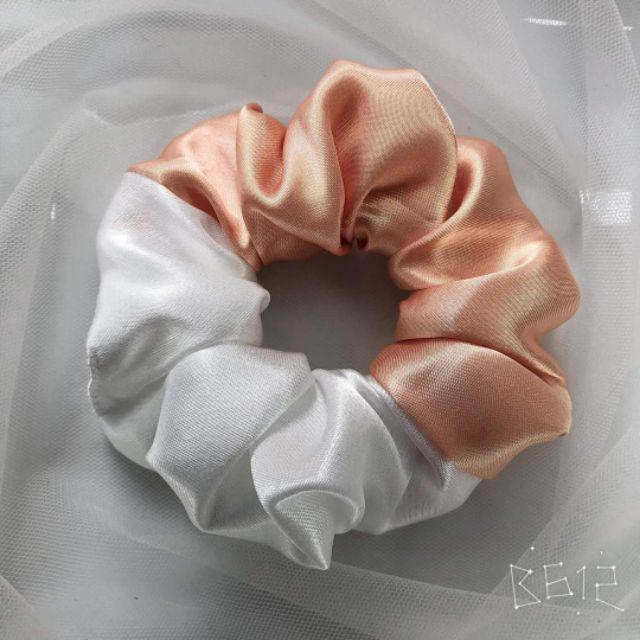 Dây cột tóc Scrunchies phối satin 2 màu ️