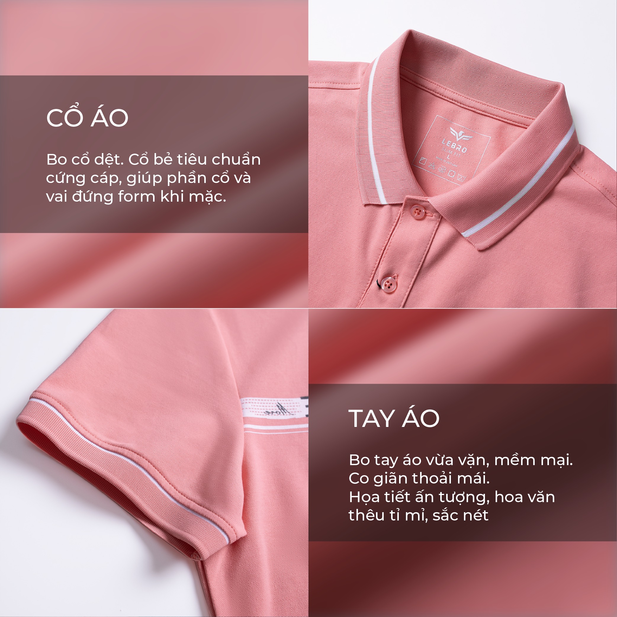 Áo polo nam , áo thun nam có cổ LEBRO dáng slimfit , chất cotton CVC cao cấp , phong cách thể thao trẻ trung TPL23-09