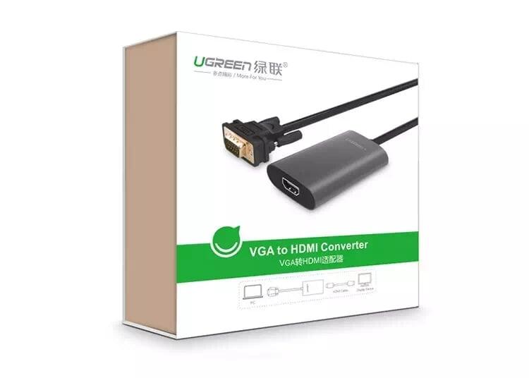 Ugreen UG40264MM110TK 0.5M màu Đen Cáp Chuyển VGA sang HDMI Có Âm Thanh Cao Cấp - HÀNG CHÍNH HÃNG