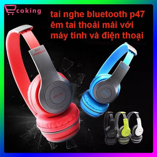 Tai nghe bluetooth không giây chụp tai P47 âm thanh nổi chất lượng cao - JL