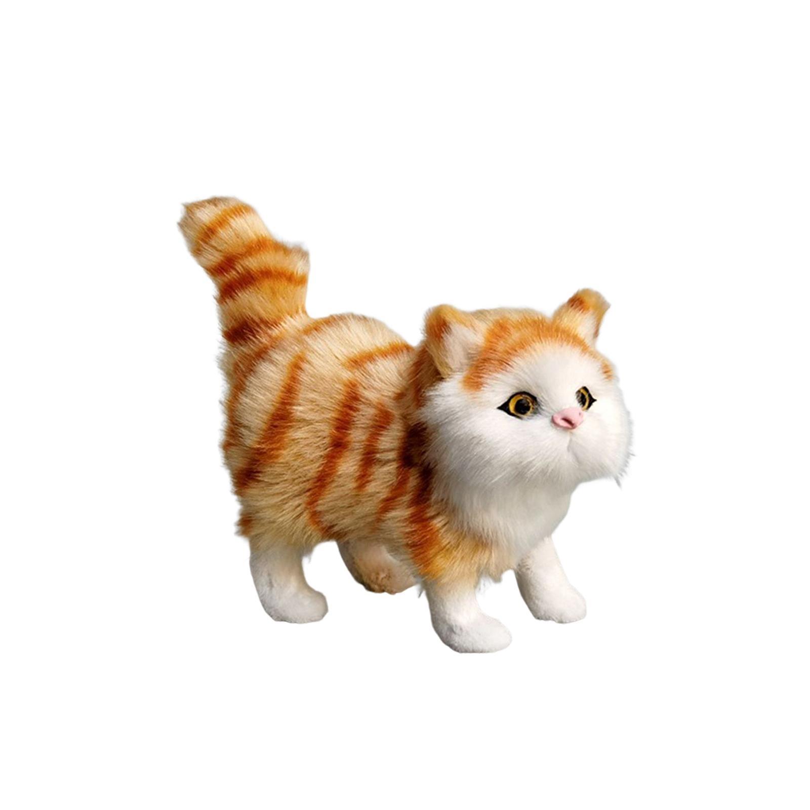 Miniature Simulation Cat Figures Birthday Gift for Desktop