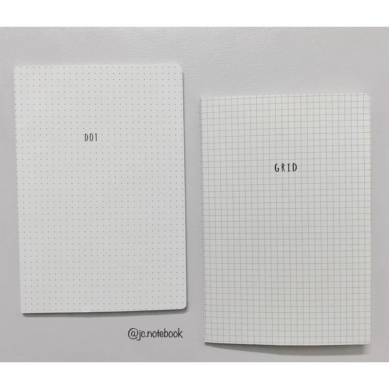 Sổ Gáy Lò Xo Giấy Chấm Bi Dot Notebook - Sổ Gáy Xoắn Bìa Nhựa Basic - Sổ Tay Bullet Journal - Sổ Grid Ô Vuông