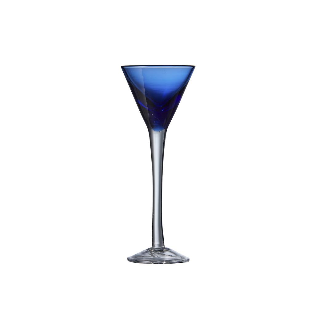Bộ 6 ly uống shot, màu xanh dương. Nhãn Lyngby Glas Đan Mạch