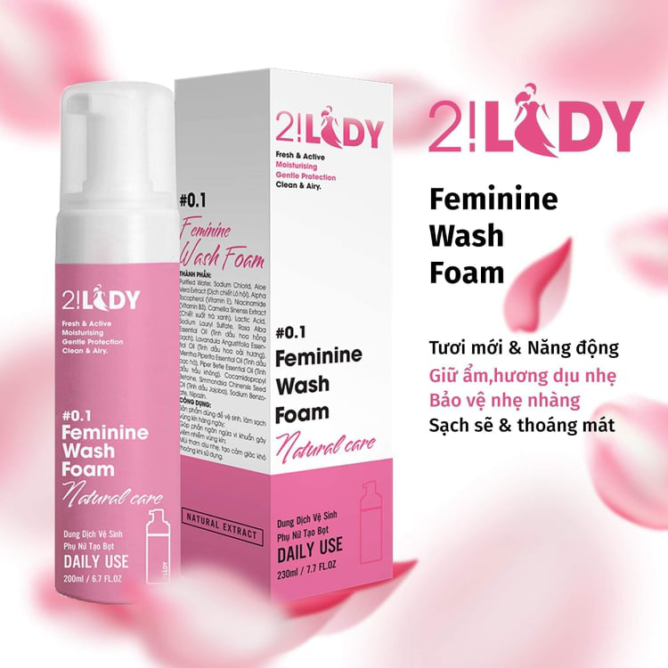 Dung Dịch Vệ Sinh Tạo Bọt 2! LADY Feminine Wash Foam - Giúp Cô Bé luôn sạch sẽ thơm tho