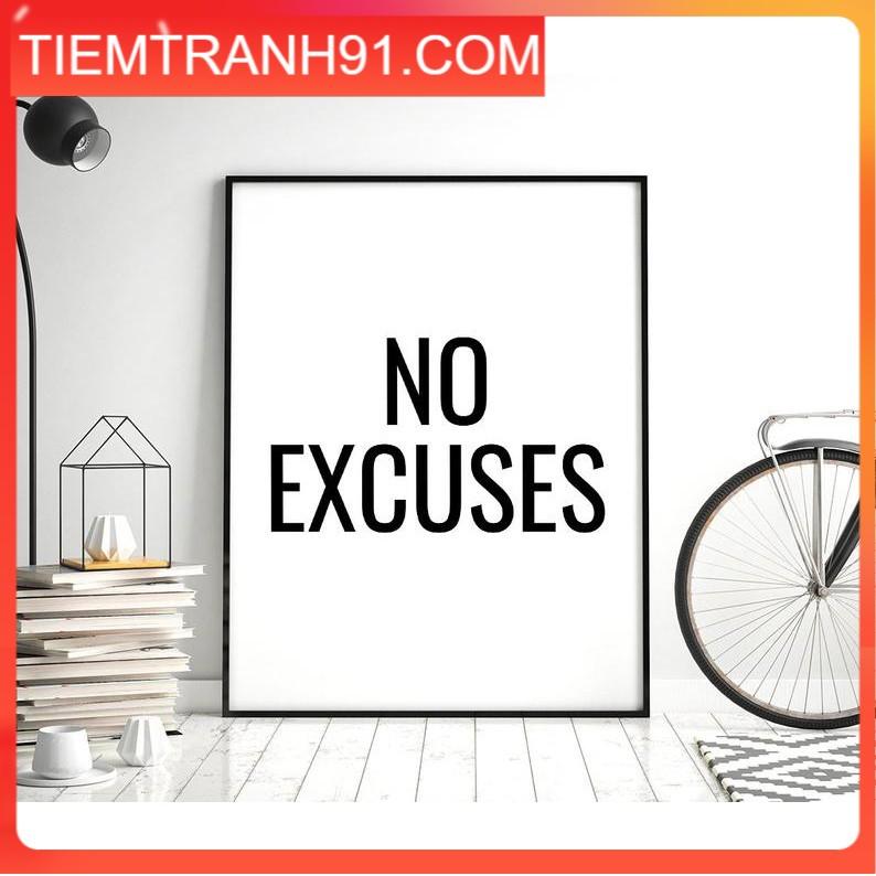Tranh treo tường | - Typography-No Excuses 203 , tranh canvas giá rẻ