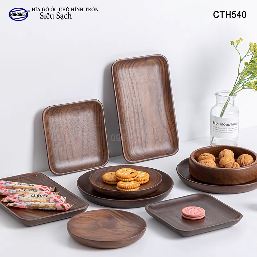 Đĩa Khay Gỗ Óc Chó hàng Xuất Khẩu - đựng đồ ăn/trang trí - đĩa bánh mì/trái cây/ bít tết/ pizza/ phụ kiện chụp ảnh, bày món ăn trong nhà hàng - Sang trọng trên bàn ăn