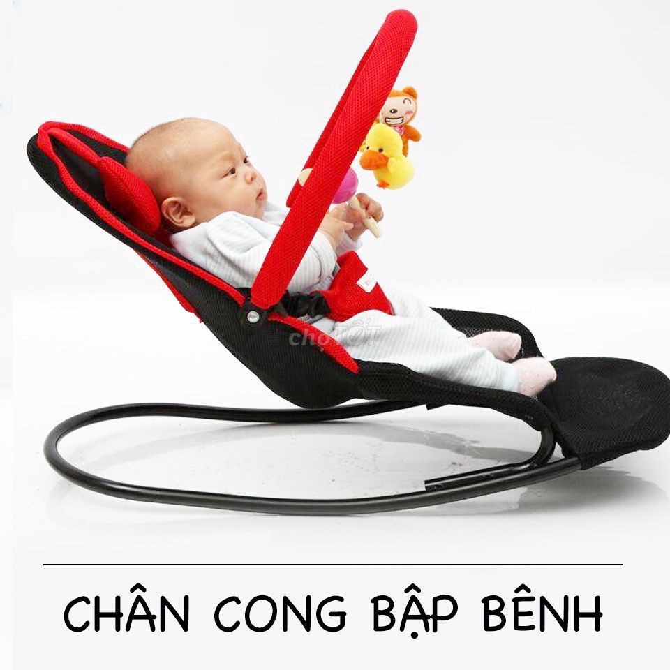 Ghế rung nhún bập bênh điều chỉnh 3 tư thế + Tặng gối đầu, thanh treo đồ chơi