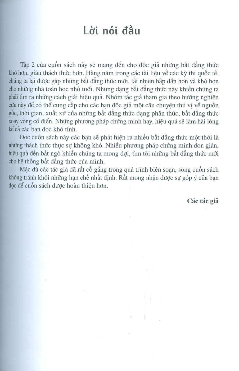 Phương Pháp Sơ Cấp Chứng Minh Bất Đẳng Thức - Tập Hai