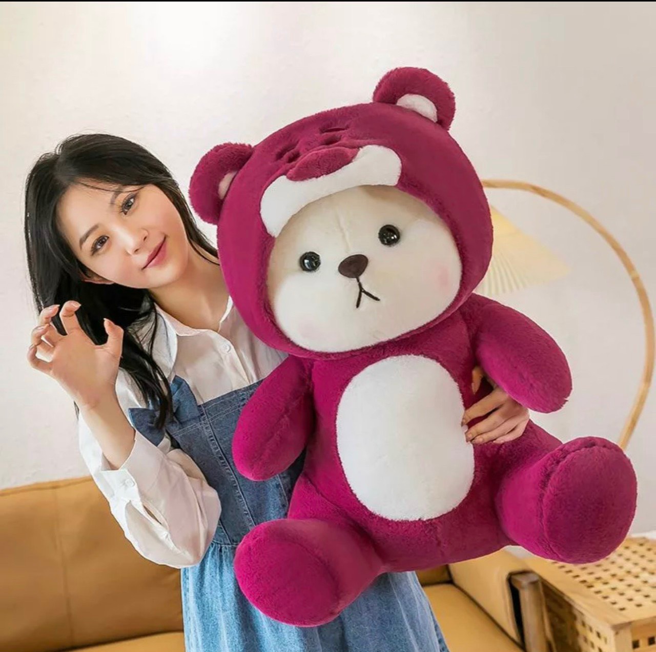 Gấu Bông Teddy Lena Mũ Lotso 35cm - 60cm Cao Cấp