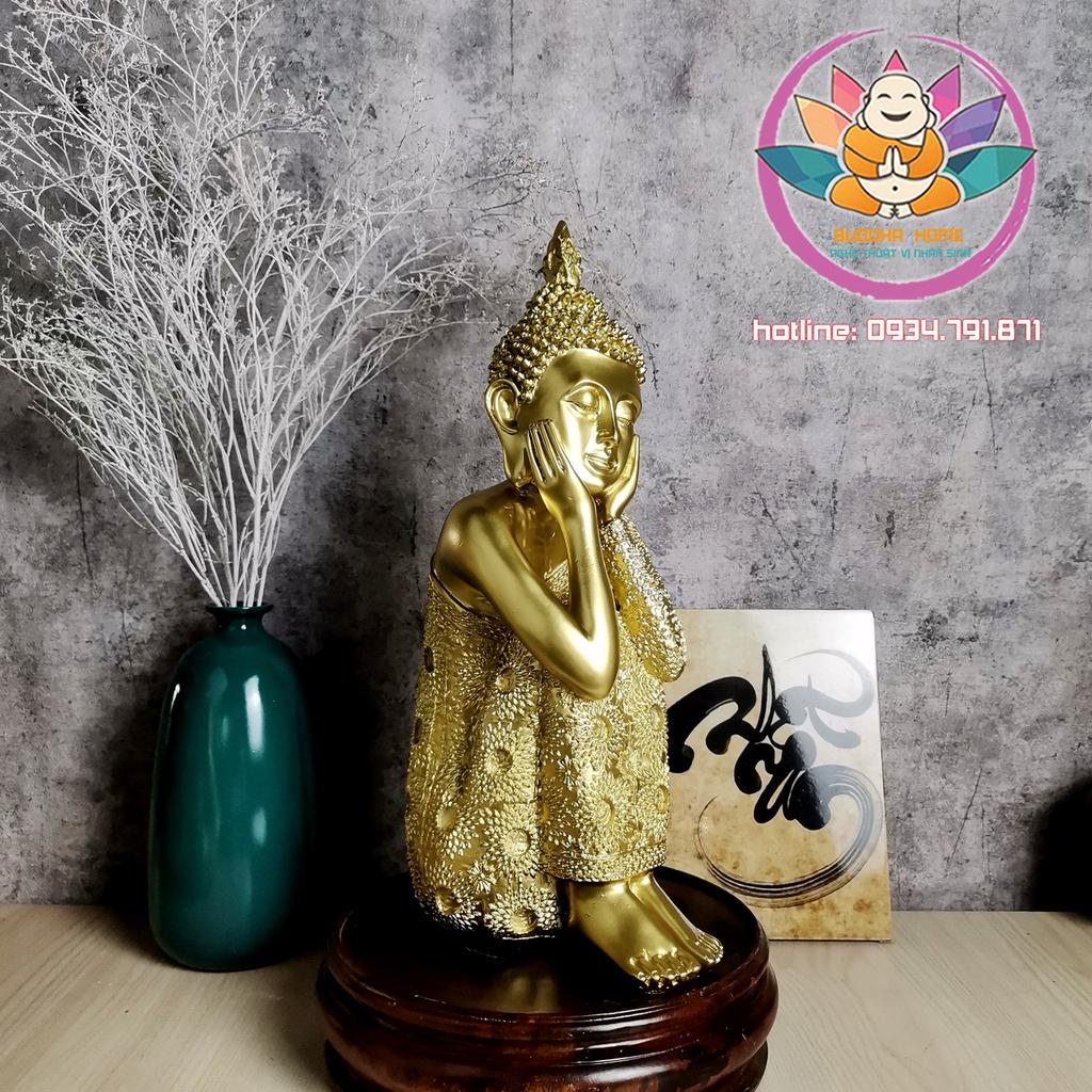 Tượng phật tam thế An nhiên màu vàng Nhật_phong thủy trang trí nhà cửa_Thờ cúng