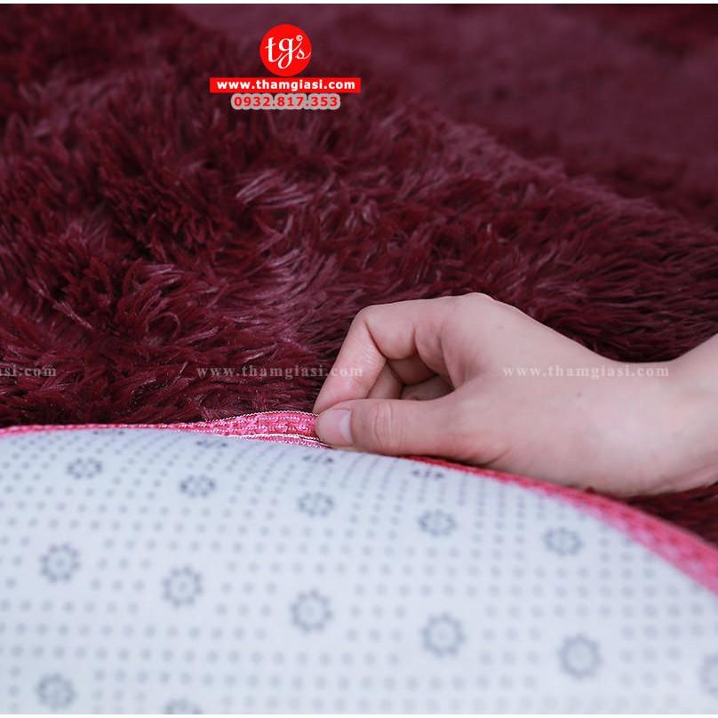 Thảm Lông Xù Màu Đỏ Rượu Vang | 160x200cm | Thảm Trang Trí Phòng Khách - Phòng Ngủ - Thảm Trải Sofa - Thảm Dành Cho Bé