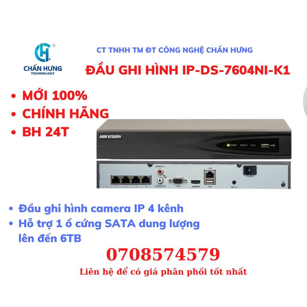 Đầu ghi hình IP 4/8/16 kênh HIKVISION  DS-7604NI-K1(B)/DS-7608NI-K1/DS-7616NI-K1- Hàng chính hãng