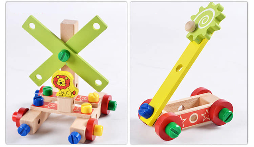 Bộ đồ chơi lắp ráp mô hình bằng gỗ cho bé
