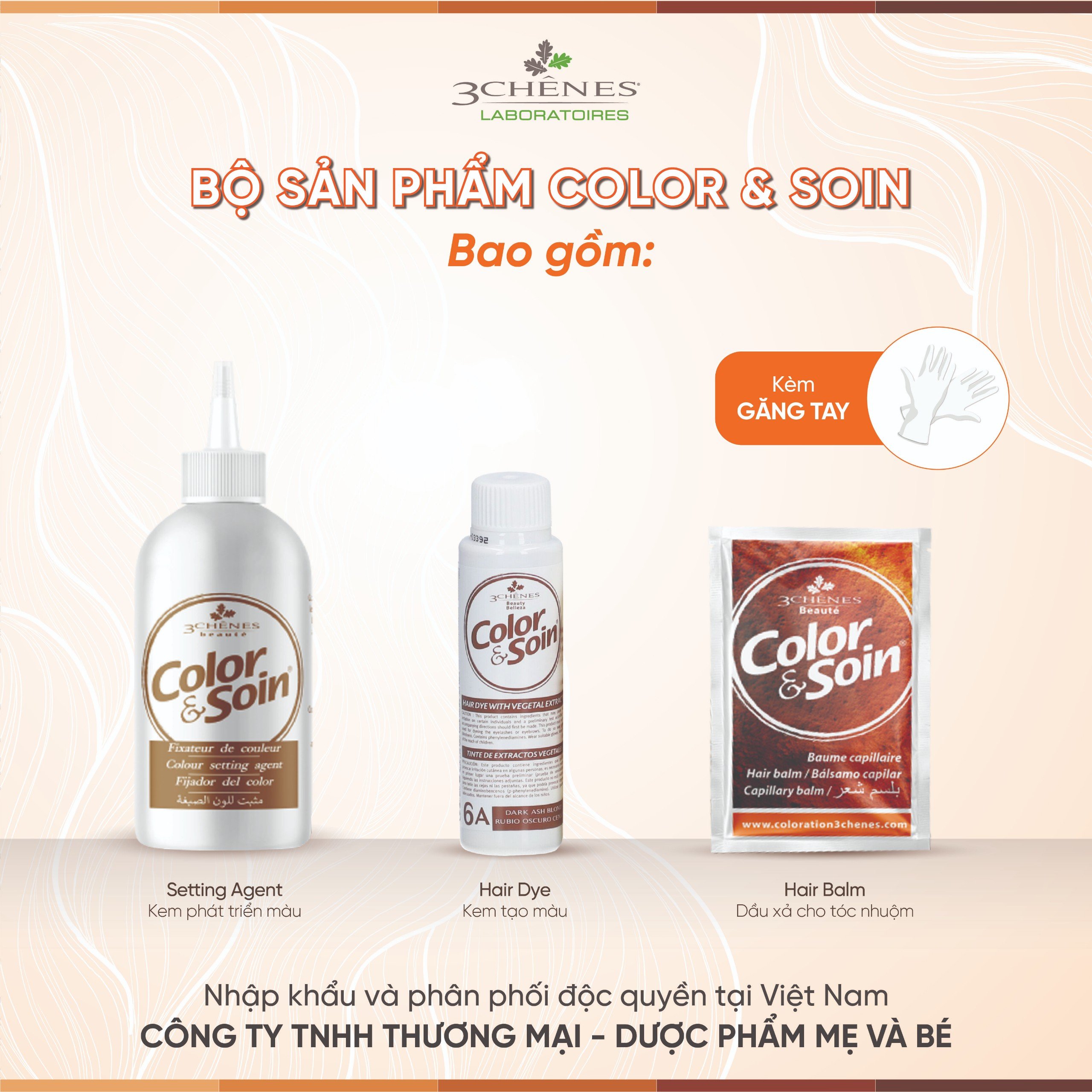 Thuốc Nhuộm Tóc Phủ Bạc 3 CHENES COLOR&amp;SOIN DARK ASH BLOND 6A_MÀU NÂU KHÓI TRẦM_Thảo dược Tự nhiên, An toàn không chứa Amoniac [Nhập khẩu Pháp]