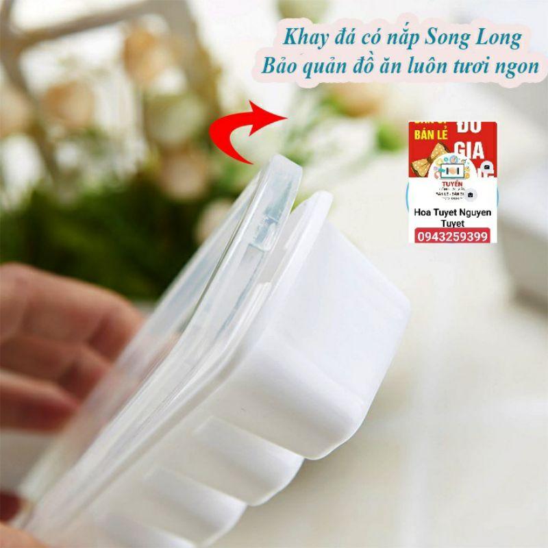 Combo 2 Khay Trữ Đông Đồ Ăn Dặm Cho Bé - Khay Đá Có Nắp Song Long