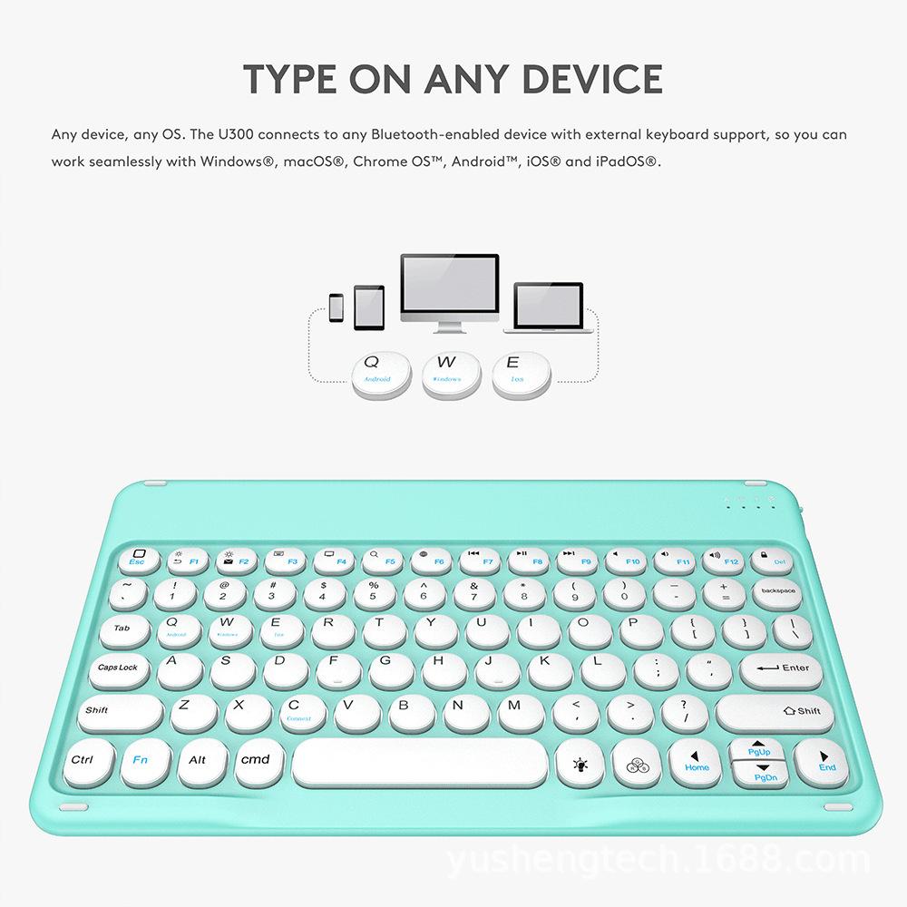 Sữa Ong Chúa Lược Mini Bluetooth-Compati Bàn Phím Cho iPad Thông Minh Điện Thoại Sạc Không Dây Bàn Phím Tròn Phím Tắt Tiếng Click Bàn Phím