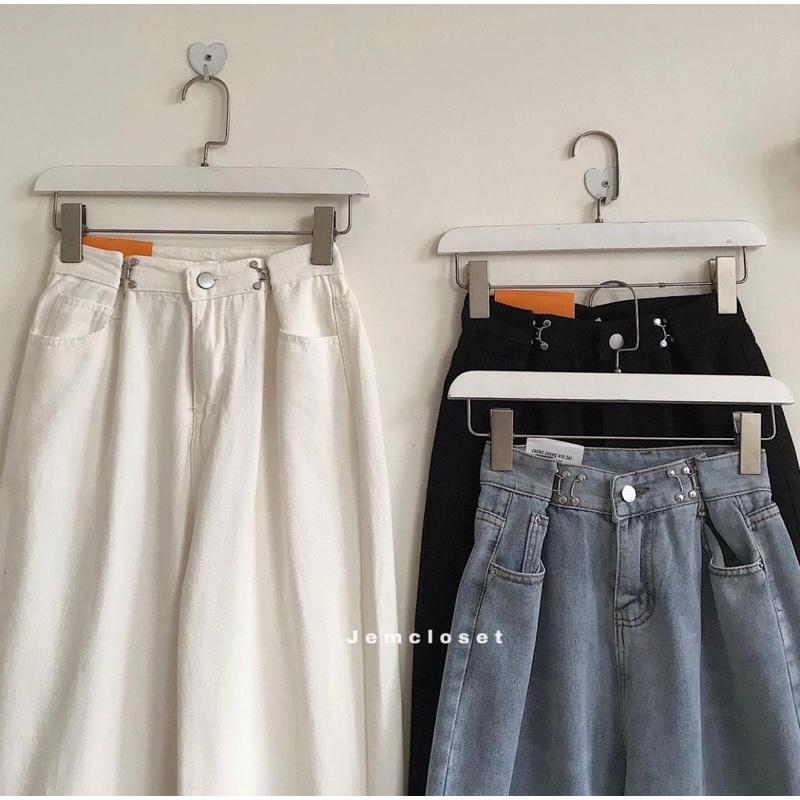 Quần jeans xuông chỉnh cạp