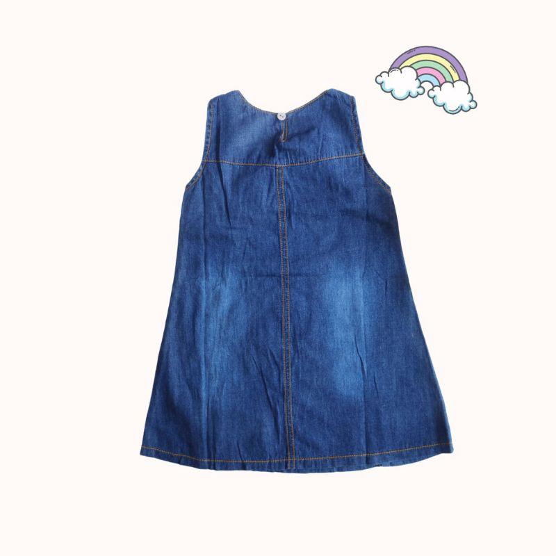 Váy Jean Bé Gái Thêu Hoa 100% cotton 20_23kg