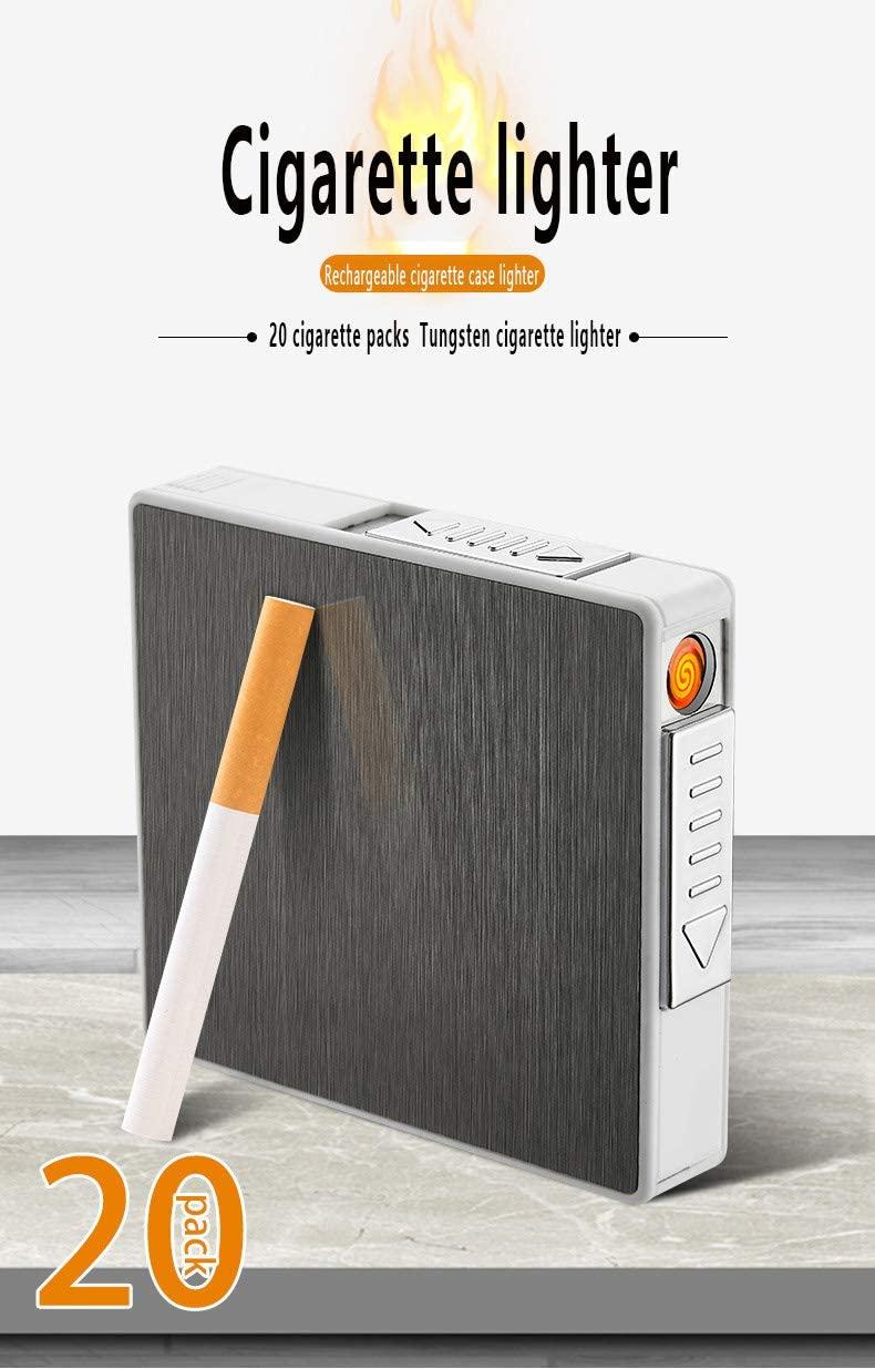 Hộp đựng có bật lửa, HỘP , 20 điếu thông thường HỘP điếu có thể sạc lại Windproof, Giá đỡ bằng nhôm, HỘP điện tử 2 trong 1