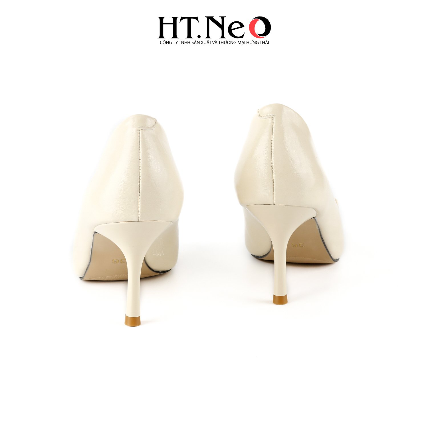 Giày cao gót HT.NEO gót nhọn 7p khuy kim loại chữ V mũi nhọn da cao cấp thiết kế trẻ trung, đi cực êm chânm thoải mái CS247