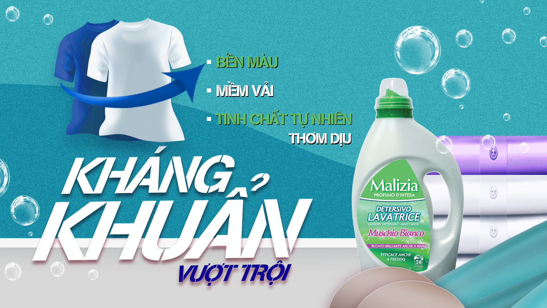 Nước giặt Malizia xạ hương 1820 ml xuất xứ Italia