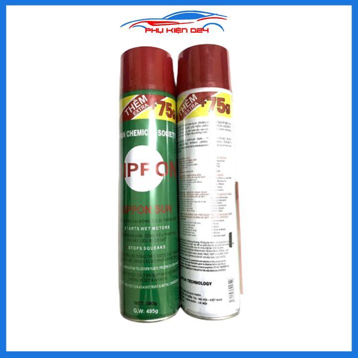 Chai xịt tẩy rỉ nippon loại to 490ml bôi trơn chống sét giảm tiếng ồn