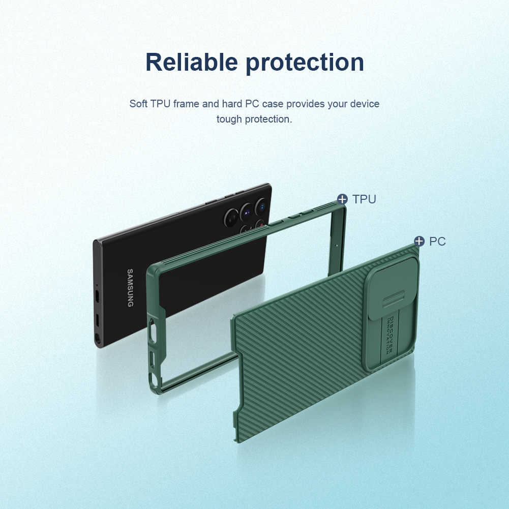 Ốp Case Bảo Vệ Camera Nillkin Camshield Pro Dành Cho Samsung Galaxy S22Ultra - Hàng Chính Hãng