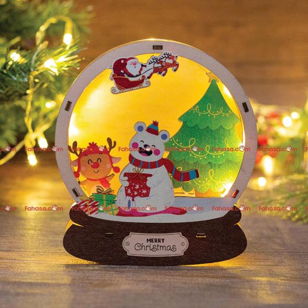 Đèn Gỗ Trang Trí Giáng Sinh - Bách Mộc - Gấu Trắng