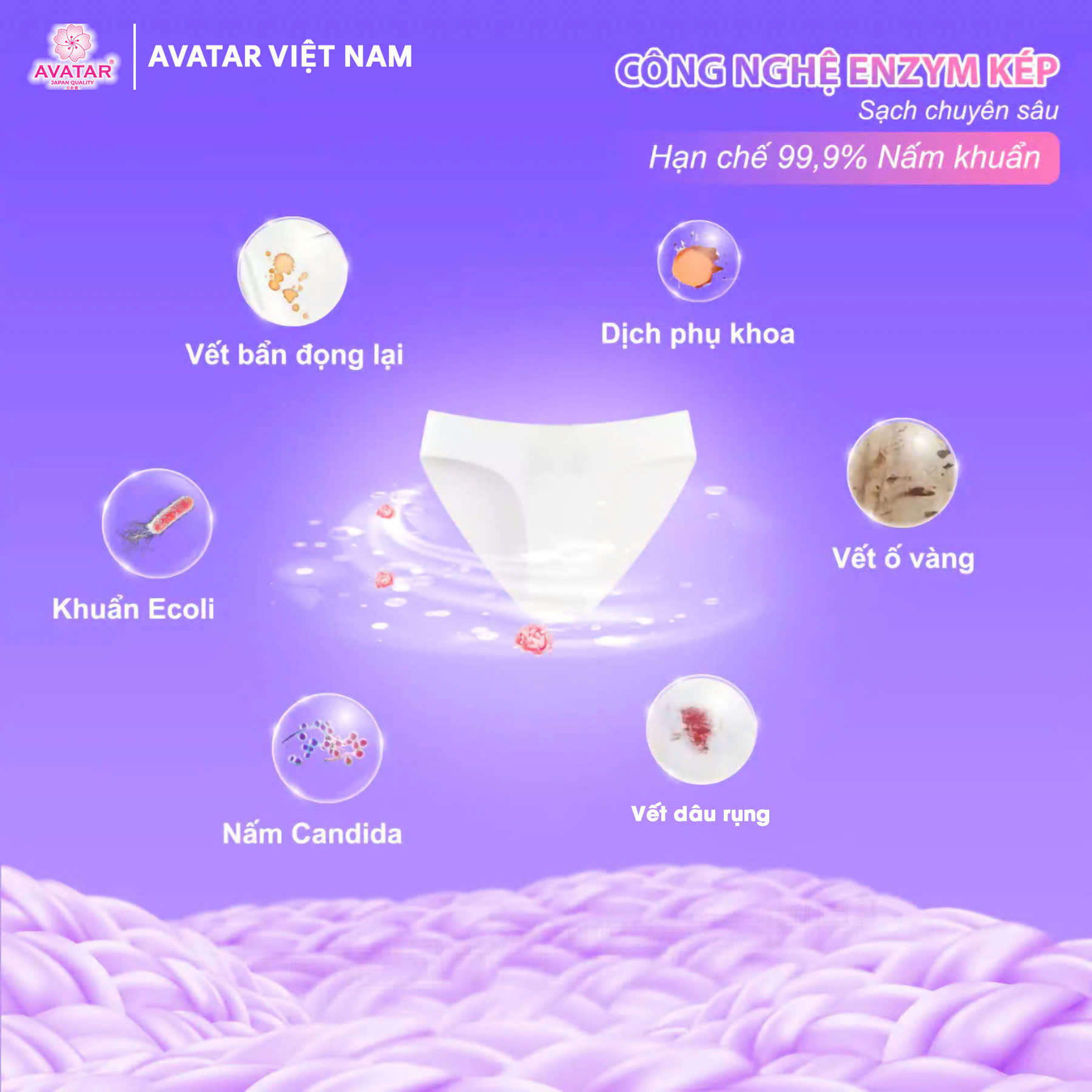 Nước giặt đồ lót AVATAR lưu hương 48 hours 6 in1 (Chai 500ML) - Hương Anh Đào Ngọt Ngào