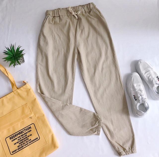 Quần kaki lưng thun dây rút