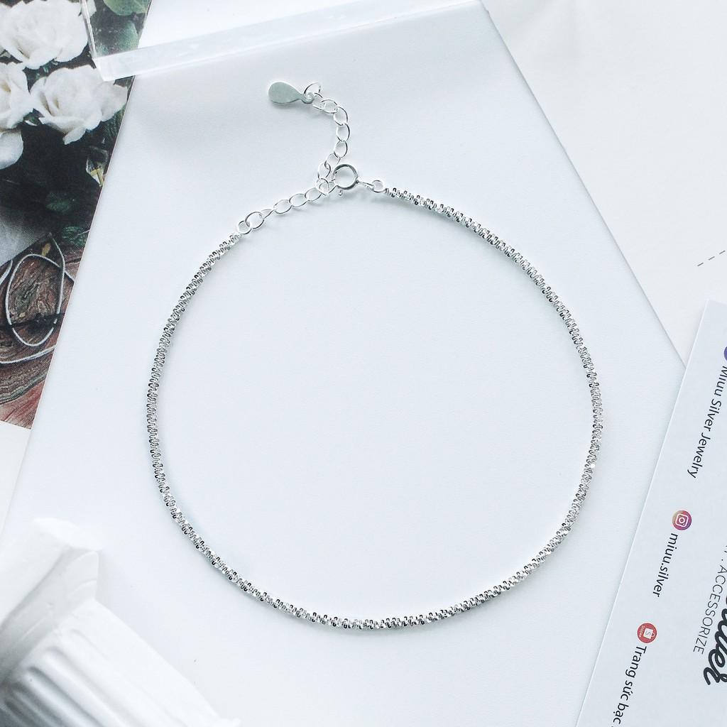 Lắc tay lấp lánh bạc 925 Miuu Silver, vòng tay nữ thiết kế mở dễ dàng chỉnh size