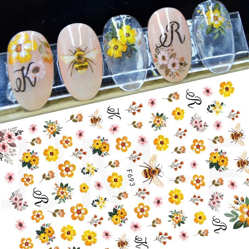 Sticker nails hoa mai vàng - hình dán móng 3D F693