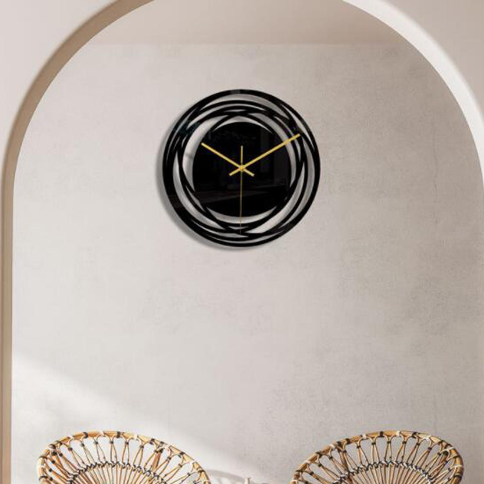 Wall Clock Art Decor Silent Clocks Battery Operated Decorative for Living Room Decor