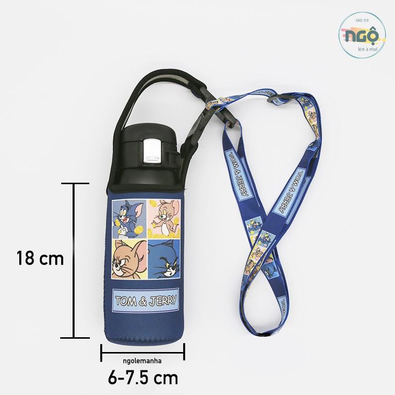 COMBO TÚI ĐỰNG BÌNH / LY GIỮ NHIỆT KÈM DÂY < 650ml - Họa tiết tươi sáng