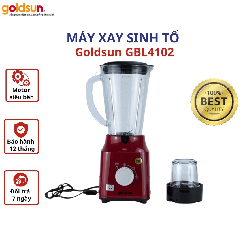 Máy xay sinh tố Goldsun GBL4102 công suất 400W 2 cối xay riêng biệt dung tích 1.5L - Hàng chính hãng Goldsun