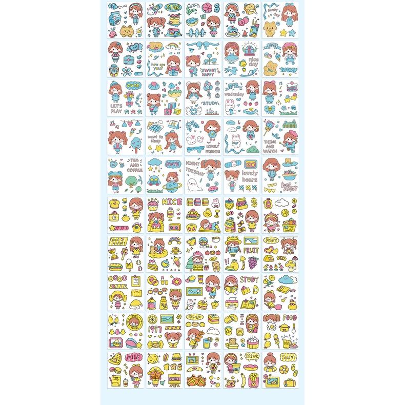Miếng Dán Sticker Họa Tiết Hoạt Hình Trang Trí Sổ Tay Mohamm Điện Thoại