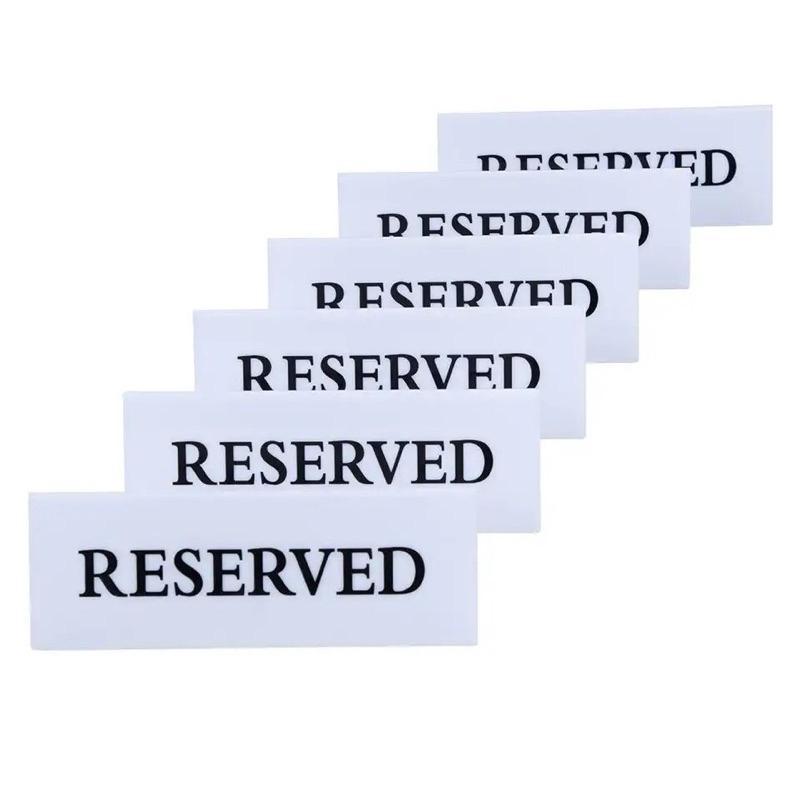 Bàn đã đặt - Biển đặt bàn, Thẻ đặt bàn Biển Reserved, Bảng Bàn đã đặt, Kệ Mica để bàn - 15x5x4cm (DxRxC)