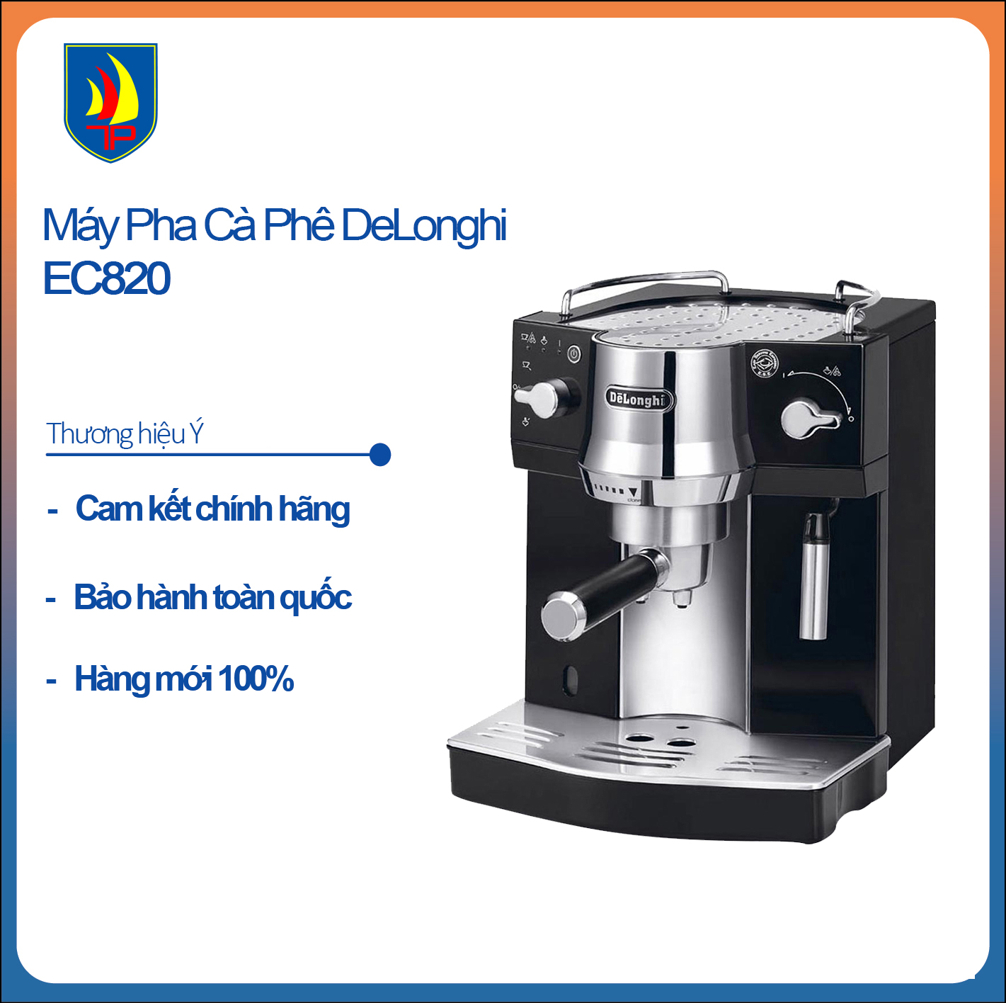 Máy Pha Cà Phê DeLonghi EC820 - Đen - Hàng Chính Hãng