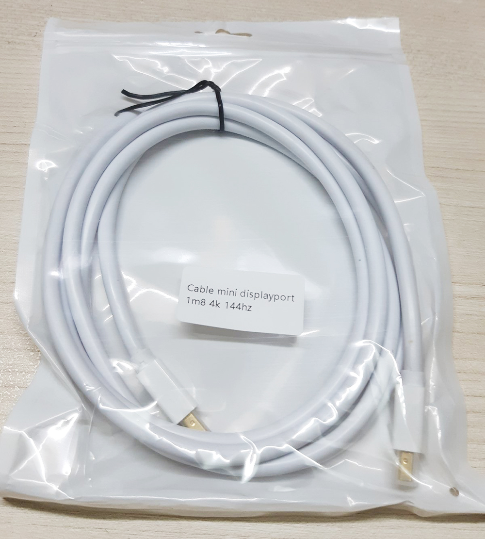 Cáp Mini displayport dài 1m8 hỗ trợ 4K144hz cho màn gaming - Hỗ trợ pc, card rời, macbook, surface