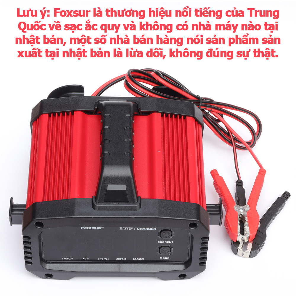Bộ sạc ắc quy công suất lớn FOXSUR FPT-250 25A 12V 24V sạc ô tô tàu thuyền xe điện Booster Mode