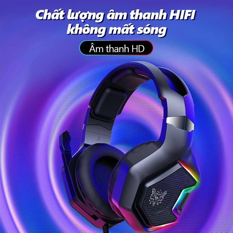 ONIKUMA K10 PRO Tai nghe chơi game PS4 Tai nghe chụp tai có đèn LED RGB với micrô đa hướng dành cho PC Máy tính xách tay [Hàng chính hãng]