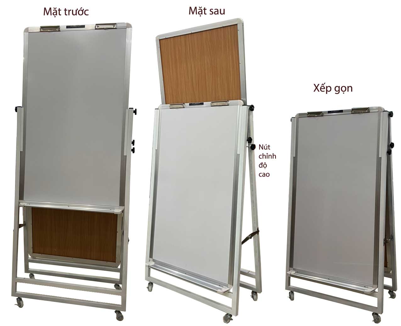 Bảng Flipchart 2 Mặt Viết Bút Lông Poly Bavico - Trắng 80x120cm