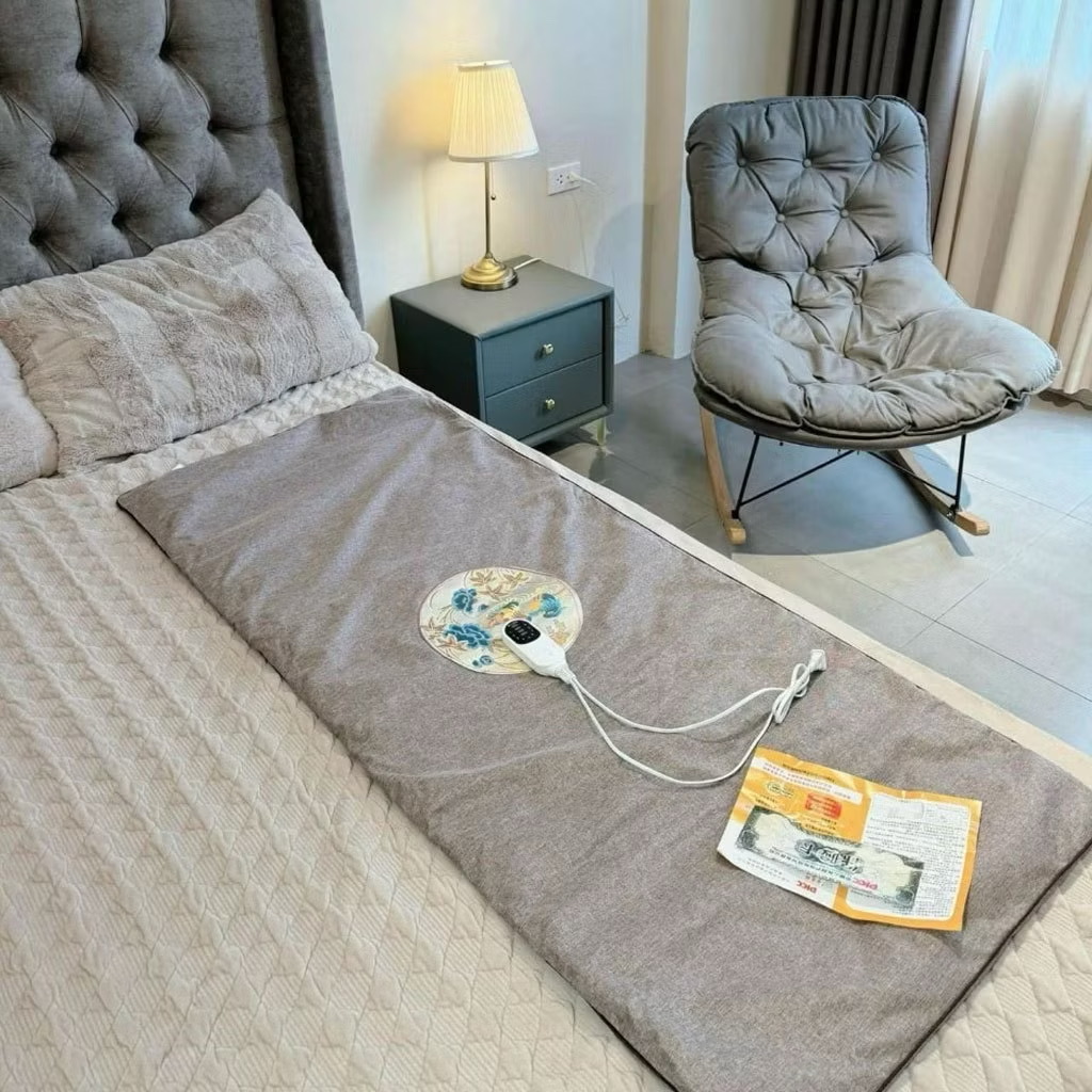 Thảm ngải cứu điện Đông Y, Đệm sưởi ngải cứu đông y Cao Cấp Hỗ trợ giảm đâu nhức Toàn Thân